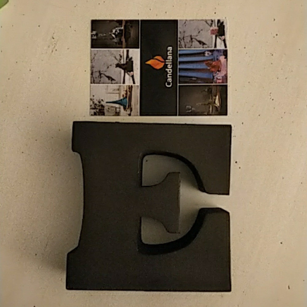 Black letter E candle